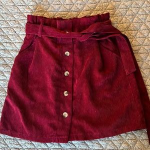 Maroon Button Down Skirt